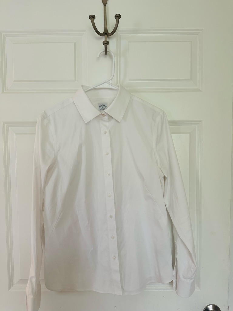 Brooks Brothers Womenâs Slim-Fit Non-Iron White Dress Shirt Size 10